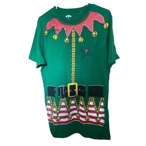 Holiday Time Men's Christmas Elfie ELF SUIT Costume T-Shirt Size Medium 38 - 40